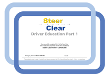 Steer Clear Driver Education Certificate